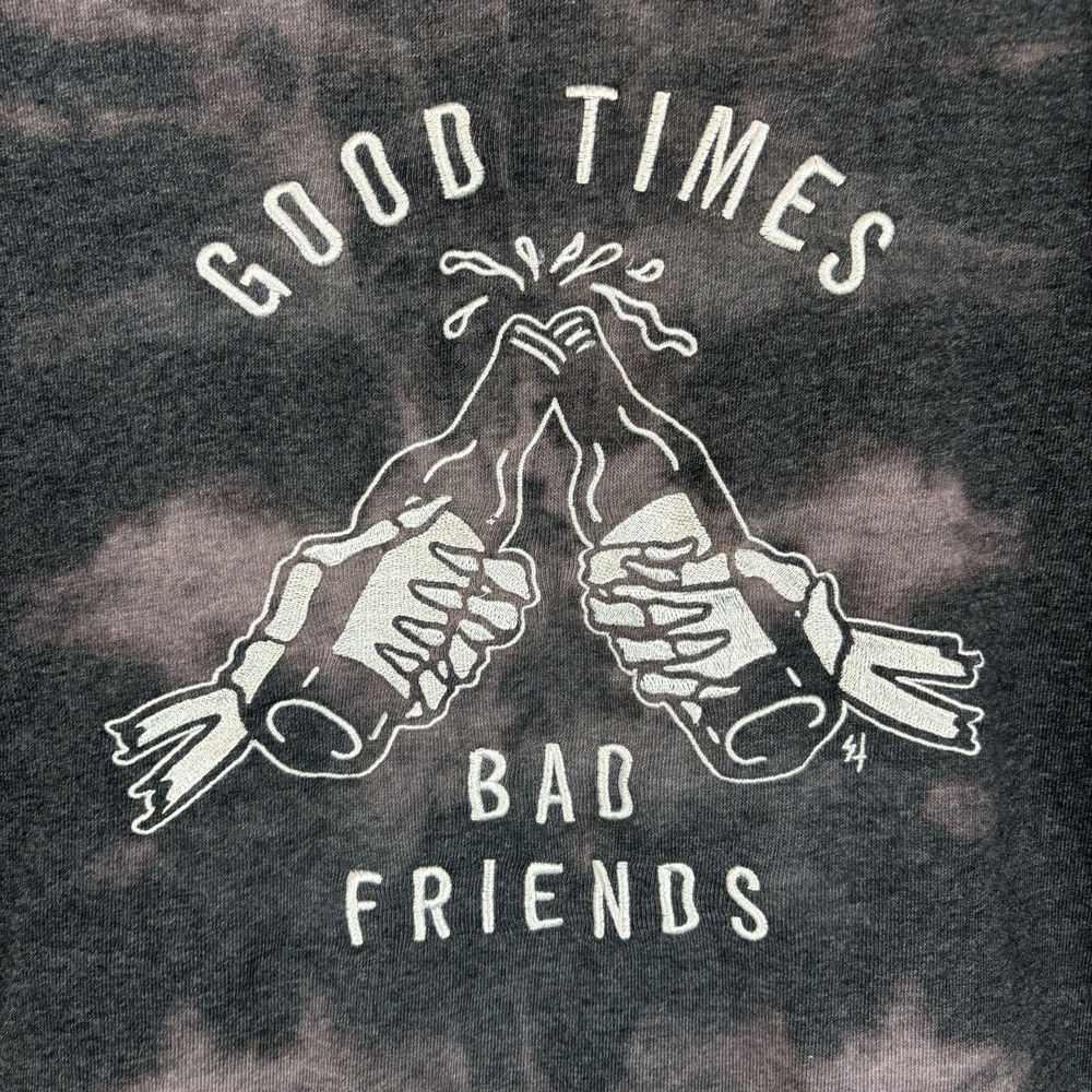 Lurking Class Tie Dye Hoodie Sz Medium Black MultiColor Good Times Bad Friends